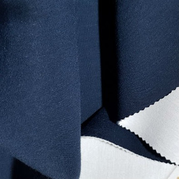 Navy White Reversible Stretch Spacer Fabric