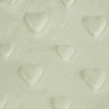 Ivory 3D Heart Velour Fabric