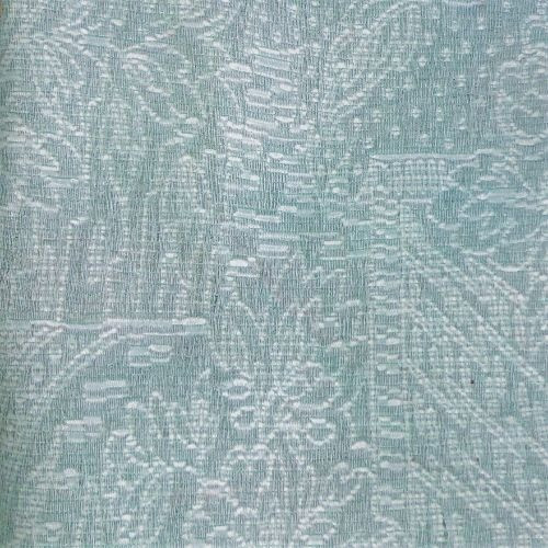 Blue Woven Floral Upholstery Fabric