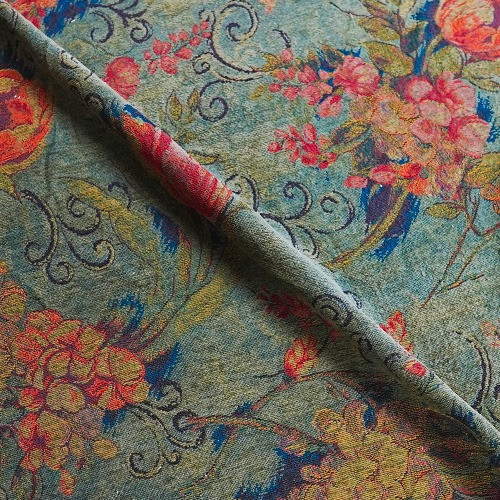 Forrest Green Floreal Upholstery Fabric