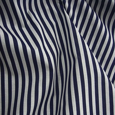 Navy Stripes on Polycotton(to clear)