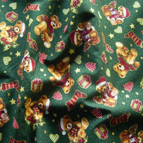 Green Christmas Teddy Bear (P123)