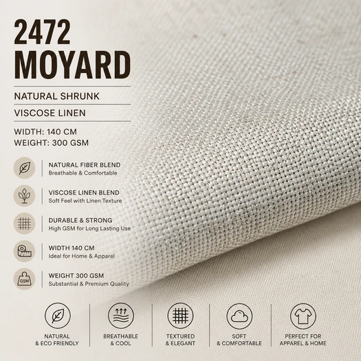 Moyard - Viscose Linen Blend Naturals Fabric Collection