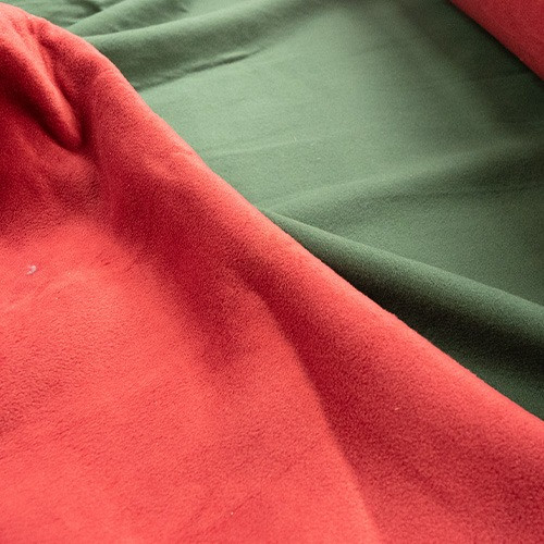 Pink Khaki Bonded Fleece Fabric