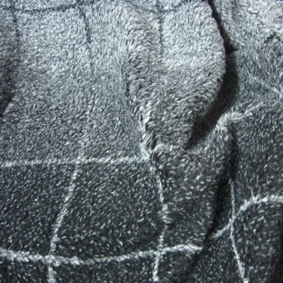 Grey Check Muflon Check Sherpa Fleece Fabric