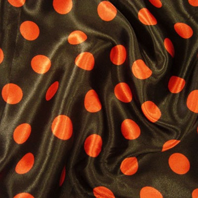 Black(Red Spots) Printed Satin Spots