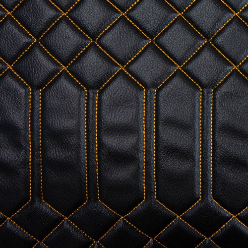 Orange Stitch Sportivo Quilted Vinyl Fabric