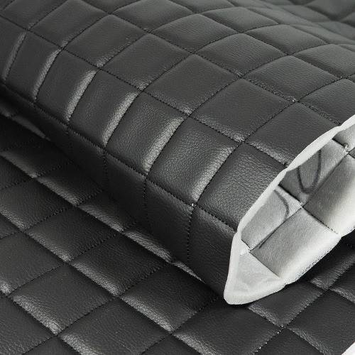 Black Cube Quilted Vinyl Fabric