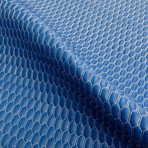 Blue Opal quilted Vinyl Fabric