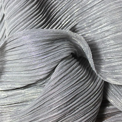 Silver Sparkle Pleated Polyester Block Colour (D)