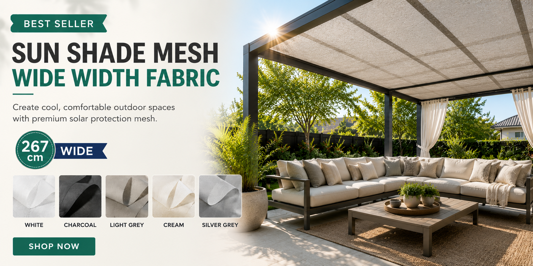 Outdoor sun shade mesh fabric