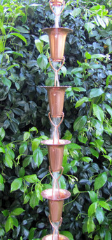 Stanwood Rain Chain: 2-ft Extension Copper Rain Chain Funnel Shape