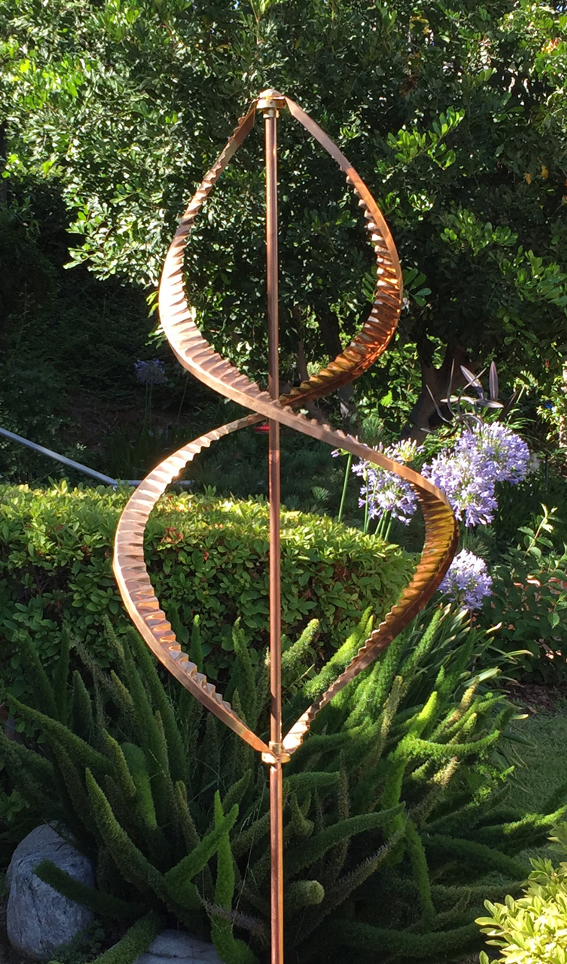 Stanwood Wind Sculpture Copper Dual Helix Spinner Stanwood