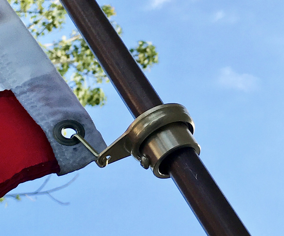 Stanwood Wind Sculpture Non Tangle Flagpole Swivel/Rotating Ring, Brass