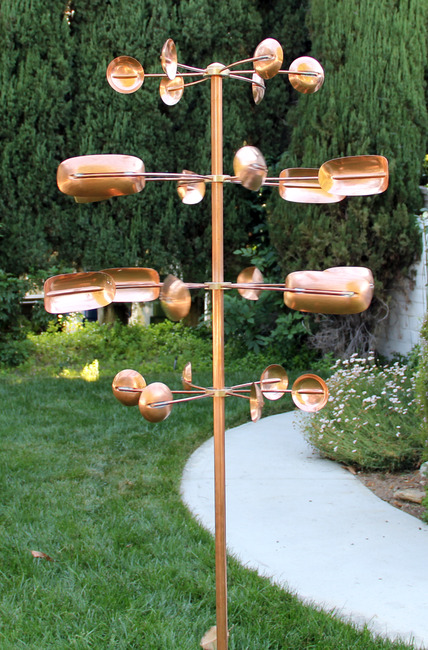 Stanwood Wind Sculpture: Kinetic Copper Spinner - Quaking Aspen