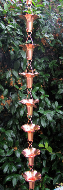 Stanwood Rain Chain - Copper Rain Chain Morning Glory Flower