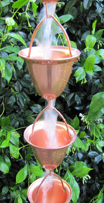 Stanwood Rain Chain: 2-ft Extension Copper Rain Chain Large Cups Stanwood  Imports