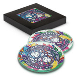Venice Glass Coaster Set of 2 Round Venice Glass Coaster Set of 2 Round