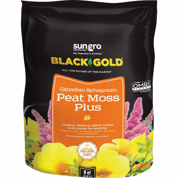 Black Gold Peat Moss+ 8qt 