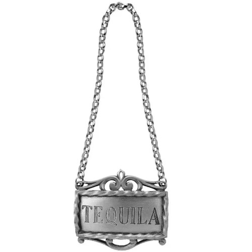 Pewter Decanter Label Liquor Tag - Tequila
