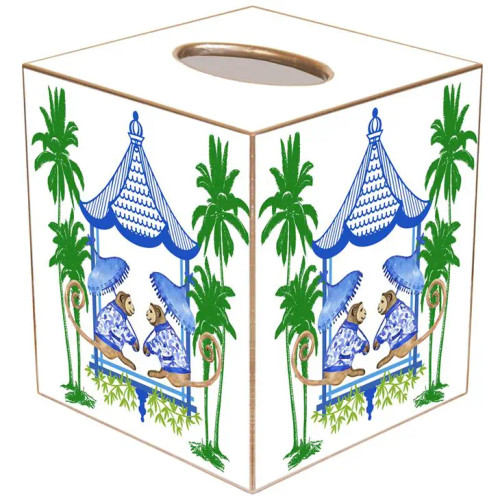 Palm Beach Chic Monkeys and Palm Trees Tissue Box Cover