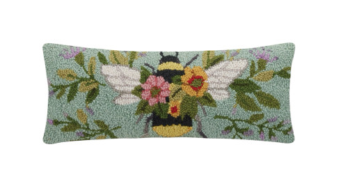 Floral Bee 20x8 Accent Pillow