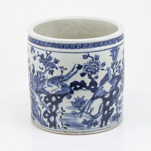 Lucia Bird and Blossom Porcelain Cachepot 