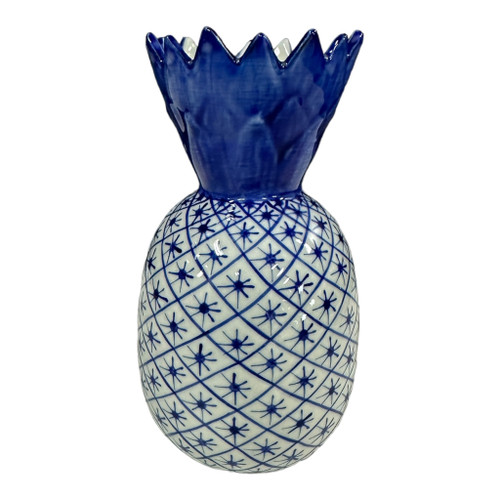 Blue and White Pineapple Vase - Large