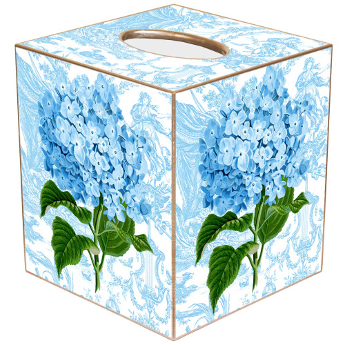 Hydrangea Toile Wooden Tissue Box Cover 