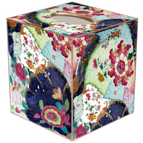 Tobacco Leaf Chinoiserie Tissue Box Cover