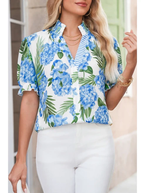 The Charlotte Hydrangea Blouse