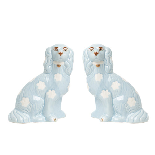 Medium Pale Blue Staffordshire Dogs 