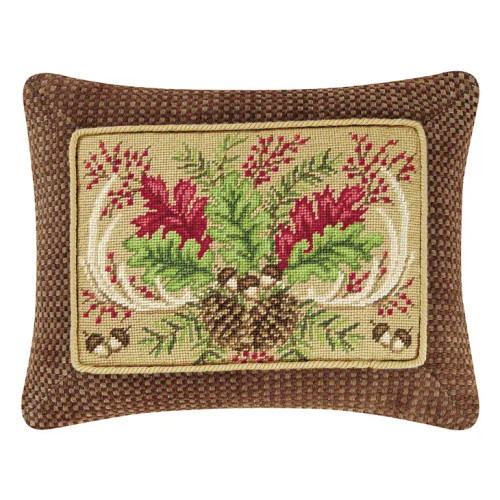 Peking Handicraft 31JES974C12OB 8 x 12 in. Merry Cardinal Needlepoint Pillow, Multi Color