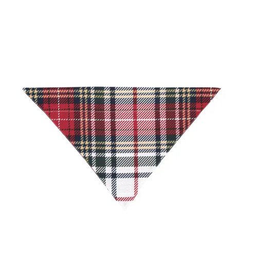 Holiday Plaid Dog Bandana - Large