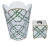 Green and White Faux Bamboo Tole Wastebasket and Tissue Holder Set