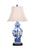 Blue & White Porcelain Ginger Jar Bird Lamp 