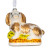 Staffordshire Style Gold and White Bunny Ornament - Left