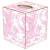 Pink Toile Wooden Tissue Box Cover