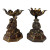 Vintage Gold-Toned Monkey Musician Candleholders – Pair