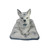 Vintage Italian Blue & White Floral Ceramic Cat on Pillow