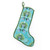 Blue Spruce Floral Velvet Stocking