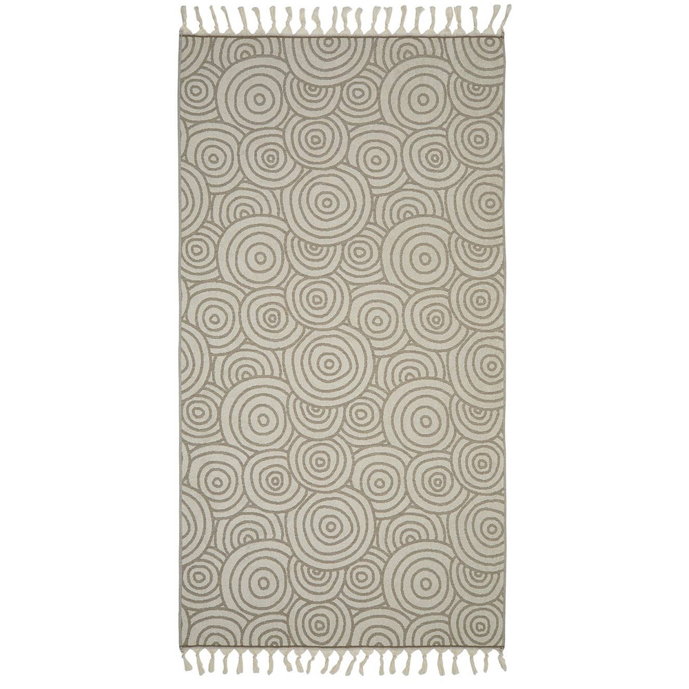 Circles Raised Terry Towels 36x66" Turkish Cotton Terry Yoga Pool Spa