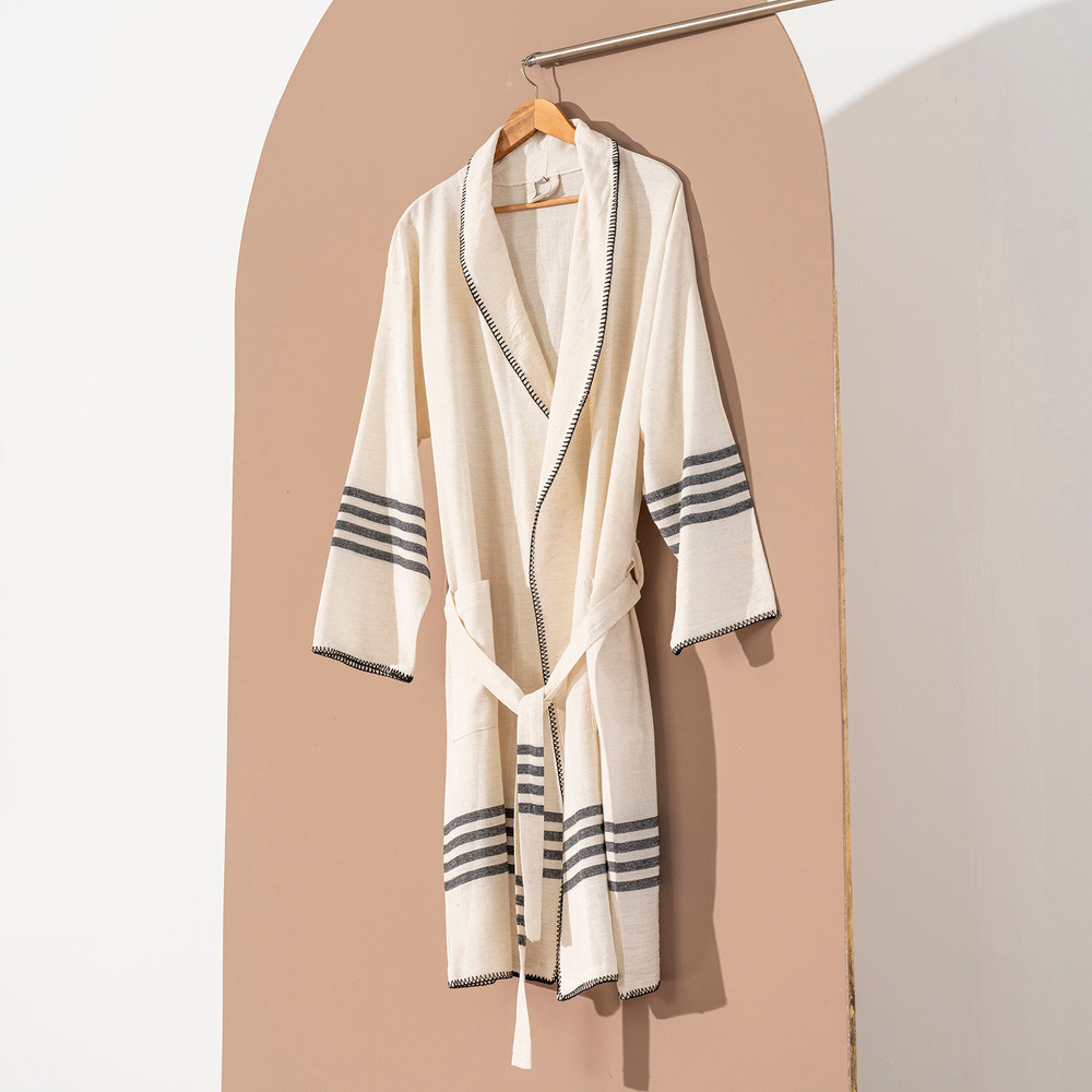 Swan Bathrobe Turkish Cotton Linen Light Weight