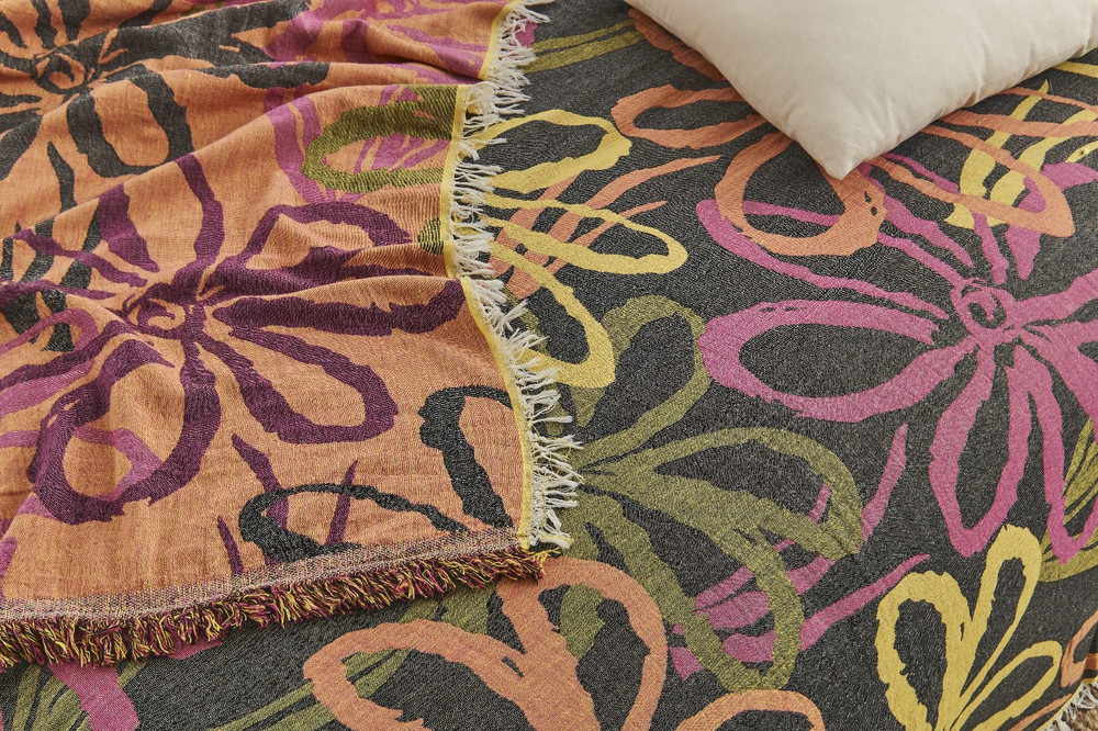 Daisy Bedspread Turkish Cotton Summer Blanket Throw Gypsy Colorful