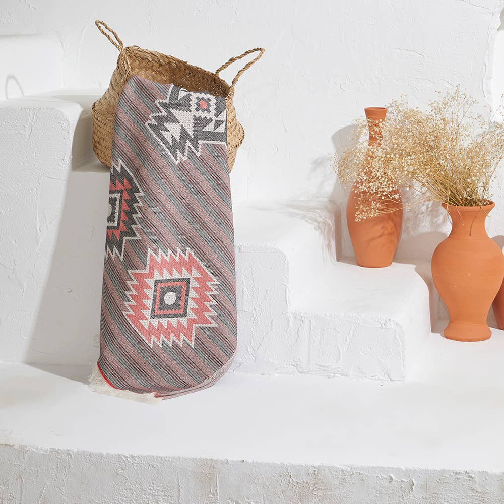 Multicolor Tribal Turkish Towels 35x70in Terry Backing Peshtemal Spa Sauna