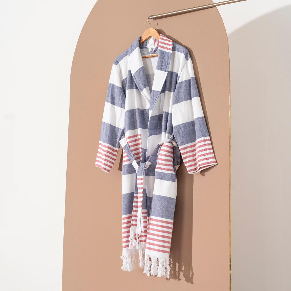 Mediterranean Bathrobe Turkish Cotton Light Weight Terry-backing