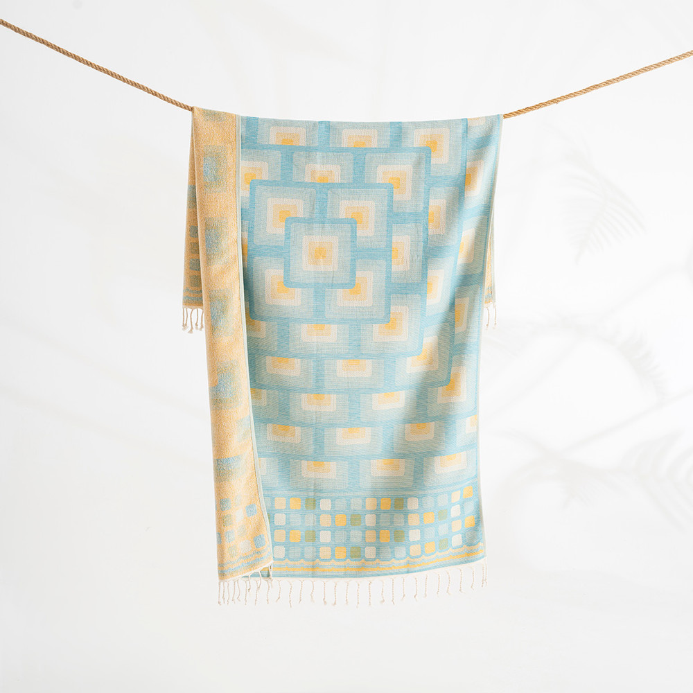 Multicolor Turkish Towels 35x70in Terry Backing Peshtemal Spa Sauna