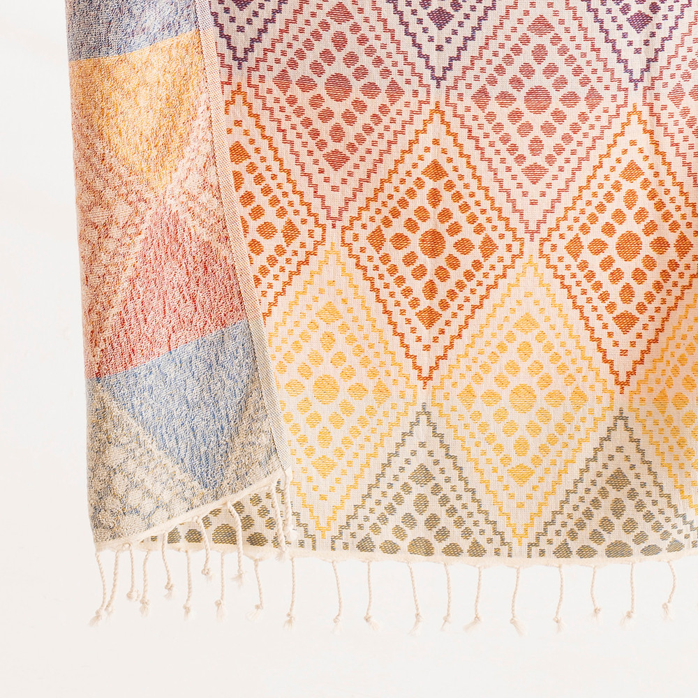 Multicolor Turkish Towel 35x70in Terry Backing Peshtemal Spa Sauna