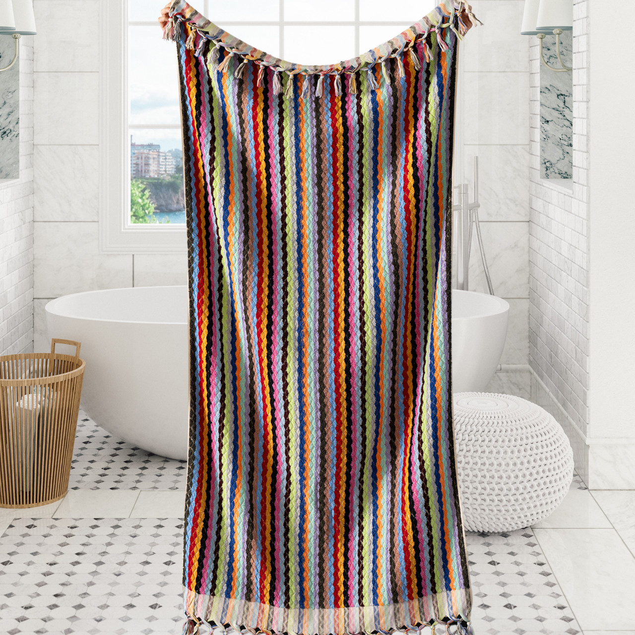 Pompom Handloom Bath Towels