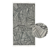 Geometric Turkish Towels 35x70in Terry Backing Peshtemal Spa Sauna